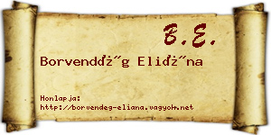 Borvendég Eliána névjegykártya